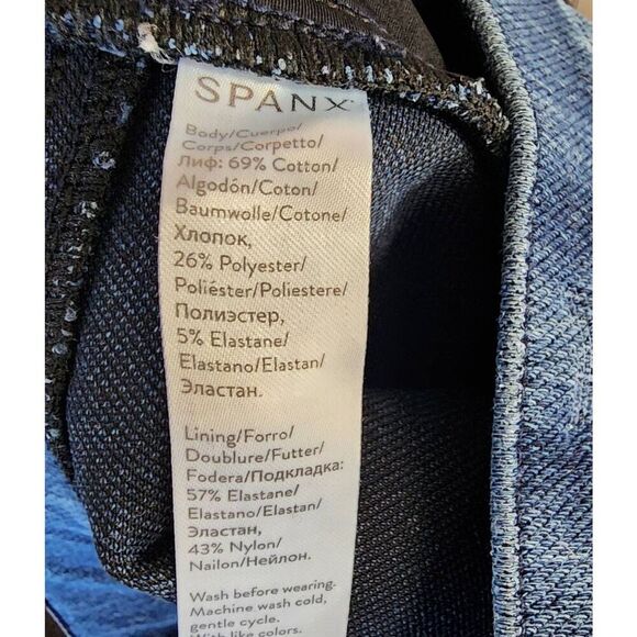 Spanx Women Jeans, Blue Denim Stretchy Pull-On Skinny Jeggings, Sz Small - Picture 3 of 10